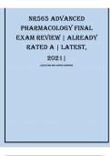 NR565 ADVANCED PHARMACOLOGY FINAL EXAM REVIEW ALREADY RATED A