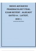 NR565 ADVANCED PHARMACOLOGY FINAL EXAM REVIEW ALREADY RATED A