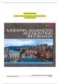 Solution Manual for Modern Advanced Accounting In Canada 9th Edition By Hilton Murray, Herauf Darrell || All Chapters || Newest Version 2024 A+