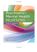 Psychiatric-Mental Health Nursing 8th Edition Videbeck Test Bank |Complete Guide A+|Instant Download .