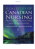 Realities of Canadian Nursing Professional Practice and Power Issues 5th Edition McDonald Mclntyre Test Bank |Complete Guide A+|Instant Download .