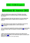 NSG 3100 Exam 4 Questions and Answers (2022) (Verified Answers)