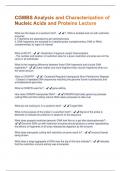 CGMBS Analysis and Characterization of Nucleic Acids and Proteins Lecture Questions And Answers Rated 100% Correct!!