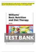 TEST BANK FOR WILLIAMS’ BASIC NUTRITION AND DIET THERAPY 16TH EDITION BY NIX Chapter 1-23 | Complete Guide A+|newest edition 2024|25.