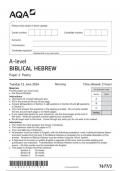 AQA Hebrew 7677 paper 3 question paper BiblicalHebrew A 11June 2024