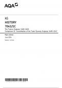 AQA History AQA 7041 1C  The Tudors: England, 1485 - 1547  marking scheme June 2024