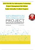 TEST BANK For Information Technology Project Management 9th Edition  Kathy Schwalbe, Verified Chapters