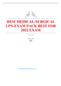HESI MEDICAL-SURGICAL LPN-EXAM PACK BEST FOR 2022 EXAM