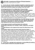 HESI RN EXIT EXAM-EXAM PACK COMBINED FROM 2019/2020/2021 ACTUAL EXAMS-BEST FOR 2022 EXIT EXAM REVIEW HESI EXIT COMPREHENSIVE PROCTORED EXAM 1.Which information is most concerning to the nurse when caring for an older client with bilateral cataracts? A. St