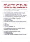 ARRT Patient Care Exam 2024 | ARRT  Patient Care Actual Exam Update 2024  Questions and Correct Answers Rated A+ 