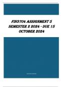 FIN3704 Assignment 5 Semester 2 2024 - DUE 15 October 2024