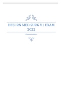 HESI RN MED SURG V1 EXAM  2022