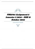 FIN3704 Assignment 5 Semester 2 2024 - DUE 15 October 2024