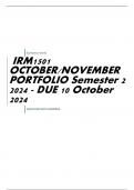 IRM1501 OCTOBER/NOVEMBER PORTFOLIO Semester 2 2024 - DUE 10 October 2024