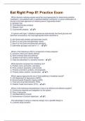 Eat Right Prep #1 Practice Exam Questions and Answers(A+ Solution guide)