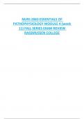 NURS 2063 ESSENTIALS OF  PATHOPHYSIOLOGY MODULE 4 (week  11) FALL SERIES EXAM REVIEW  RASSMUSSEN COLLEGE