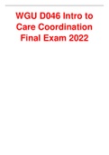 WGU D046 Intro to Care Coordination Final Exam 2022