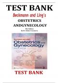 Test Bank For Beckmann and Ling's Obstetrics and Gynecology 9th Edition By Robert Casanova All Chapters 1-50|Guide  A+