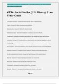 GED - Social Studies (U.S. History) Exam Study Guide