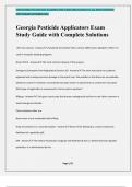 Georgia Pesticide Applicators Exam Study Guide with Complete Solutions