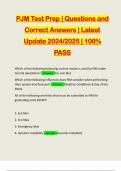 PJM Test Prep | Questions and Correct Answers | Latest Update 2024/2025 | 100% PASS