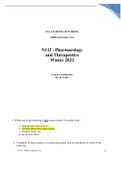 N115 - Midterm Practice Test Pharmacology and Therapeutics Winter 2022/2023 graded A