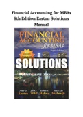 Financial Accounting for MBAs 8th Edition Easton Solutions Manual