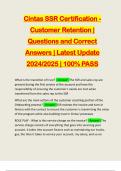 Cintas SSR Certification - Customer Retention | Questions and Correct Answers | Latest Update 2024/2025 | 100% PASS