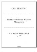 (C811) HIM 3701 Healthcare Financial Resource Management - OA Readiness Exam Q & S 2024