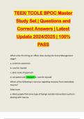 TEEX/ TCOLE BPOC Master Study Set | Questions and Correct Answers | Latest Update 2024/2025 | 100% PASS