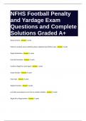 NFHS Football Penalty and Yardage Exam Questions and Complete Solutions Graded A+