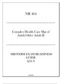 (Regis) NR 464 Complex Health Care Mgt of Adult Older Adult II - Midterm Exam Readiness Guide