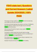 FSVO state test | Questions and Correct Answers | Latest Update 2024/2025 | 100% PASS