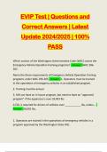 EVIP Test | Questions and Correct Answers | Latest Update 2024/2025 | 100% PASS