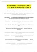 AP Psychology - Module 25 CORRECT QUESTIONS & ANSWERS(GRADED A)