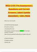 WGU C191 Pre-Assessment | Questions and Correct Answers | latest Update 2024/2025 | 100% PASS