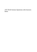 ATI TEAS Science Questions with Answers latest.