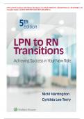 LPN to RN Transitions 5th Edition Harrington Test Bank ISBN:978- 1496382733|ALL CHAPTERS 1-18 Complete Guide LATEST EDITION 2024-2025 GRADED A+