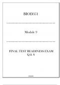 (Portage) BIOD351 Module 9 - Final Test Readiness Exam Q & S 2024.