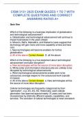 CISM 3131 2025 EXAM QUIZES 1 TO 7 WITH  COMPLETE QUESTIONS AND CORRECT  ANSWERS RATED A+