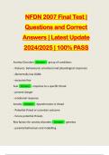 NFDN 2007 Final Test | Questions and Correct Answers | Latest Update 2024/2025 | 100% PASS