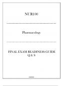 (Fortis) NUR100 Pharmacology - Final Exam Readiness Guide 2024