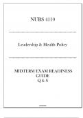 (WU) NURS 4110 Leadership & Health Policy - Midterm Exam Readiness Guide 2024