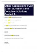 Office Applications I Unit 1 Test Questions and Complete Solutions Graded A+