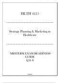 (WU) HLTH 4115 Strategic Planning & Marketing in Healthcare - Midterm Exam Readiness Guide 2024