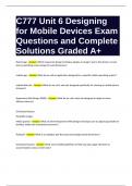 C777 Unit 6 Designing for Mobile Devices Exam Questions and Complete Solutions Graded A+