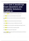 C777 Unit 3 JavaScript Exam Questions and Complete Solutions Graded A+