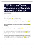 C777 Practice Test A Questions and Complete Solutions Graded A+