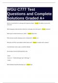 WGU C777 Test Questions and Complete Solutions Graded A+