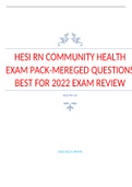 HESI RN COMMUNITY HEALTH EXAM PACK-MEREGED QUESTIONS BEST FOR 2022 EXAM REVIEW